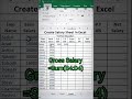 Salary Breakup Sheet 👆 #excel #exceltips #excelforbeginners