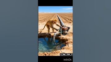 The monkey saved the jackfruit plant from drying up by watering it.😭#ai​ #tree​#save​ #monkey#shorts