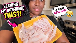 Serving My Fiancé Real Chicken Fingers Prank He Lost It