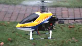 TREX 500 HOVER IN GARDEN (AWESOME POWER)
