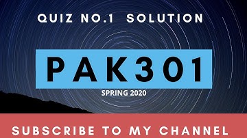 PAK301 Quiz No.1 Solution||Spring 2020||Virtual University