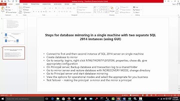 018 17  Database Mirroring using GUI part 1
