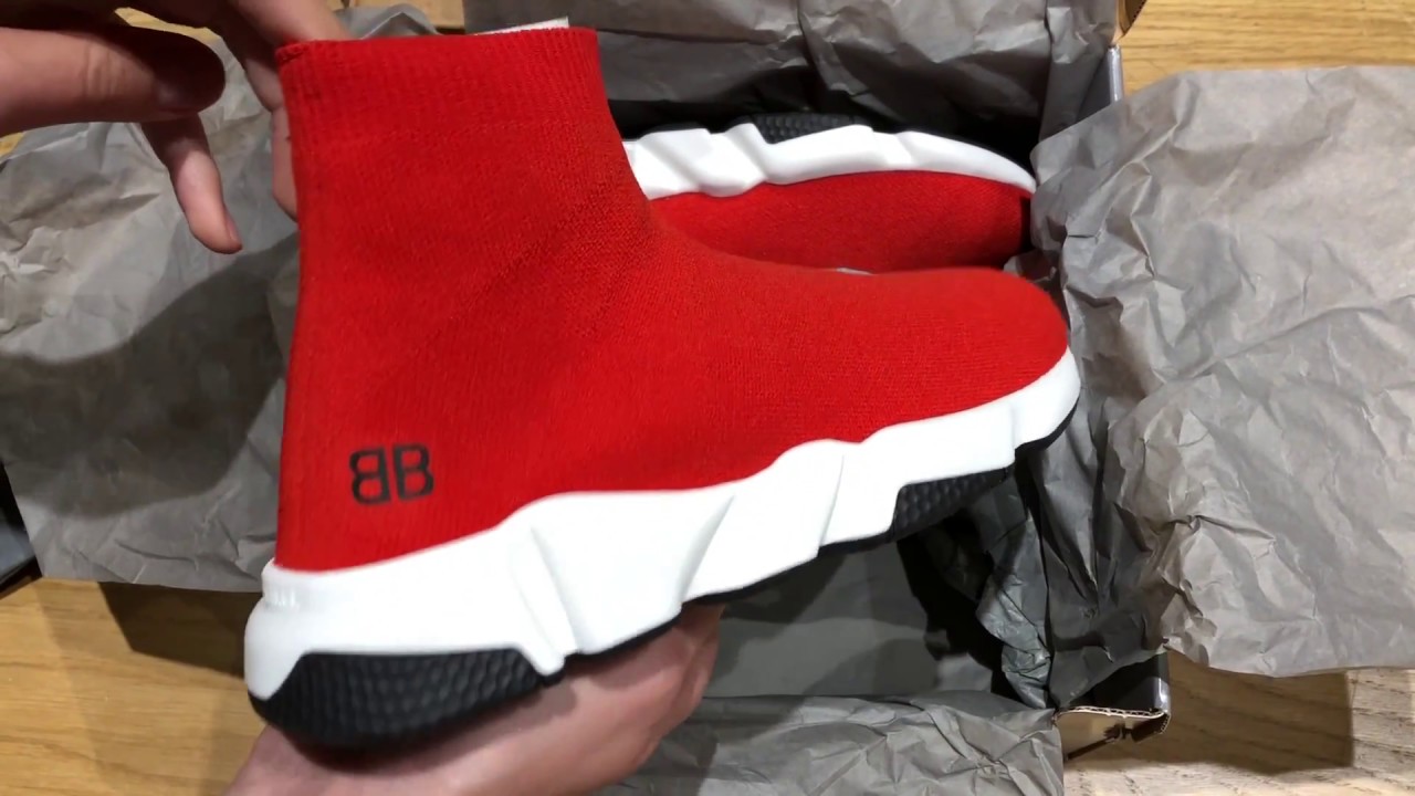 red balenciaga speed runners