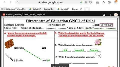 CLASS 8  ENGLISH WORKSHEET 3|22-7-2021|ENGLISH AND HINDI MEDIUM|ADJECTIVES|EXPLORE ENJOY AND ENRICH