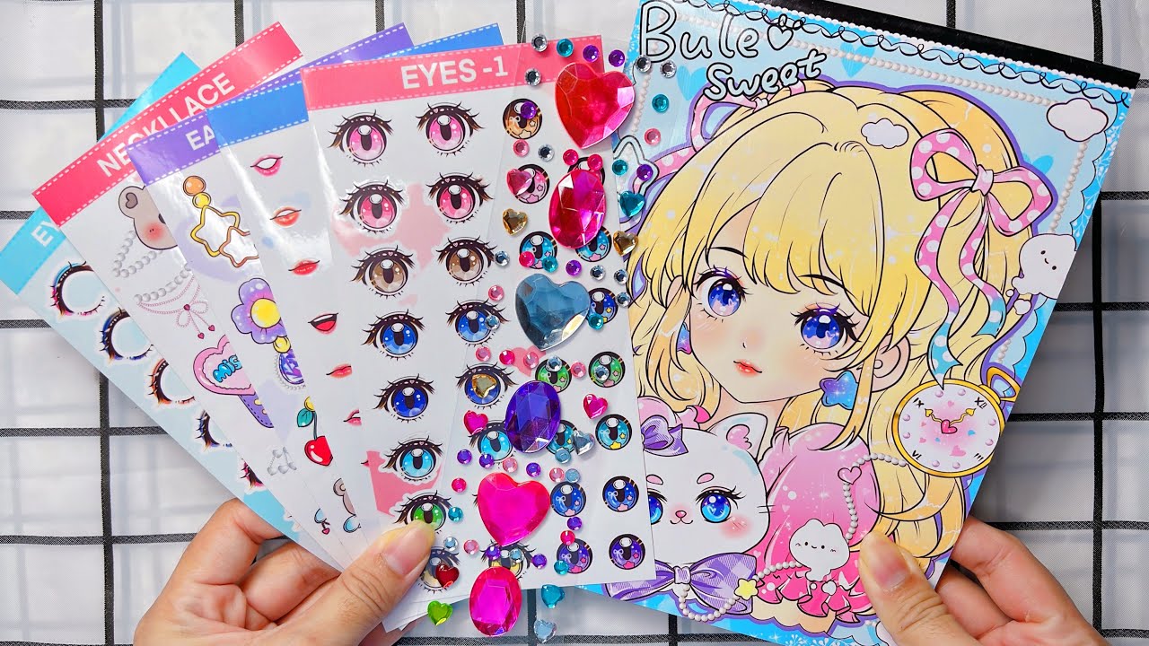 [ToyASMR] Makeup Sweet Girl 02 👱🏻‍♀️✨ Sticker makeup 👄💄#asmr #paperplay