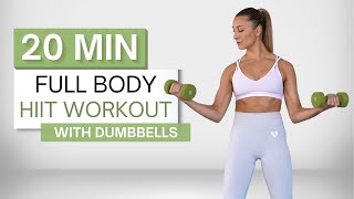 20 min FULL BODY HIIT WORKOUT | With Dumbbells | Cardio and Strength | High Intensity