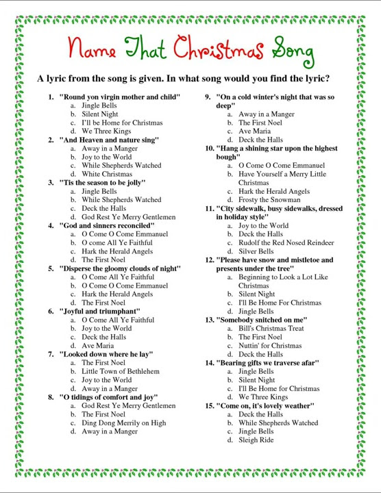 Free printable christmas trivia questions and answers printable