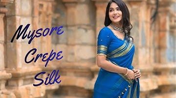 🤩Pure Mysore Crepe Silk Sarees With Silk Mark - Whatsapp 7904566214 #geethusarees 