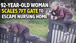 92-Year-Old Woman Climbs 7FT Gate to Escape Nursing Home 😱