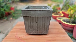 Cement Pot using plastic mould, Gamla kaise banaen, DIY