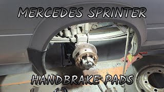 Mercedes Sprinter 413  Handbrake pads and discs replacement / Смяна накладки на ръчна спирачка
