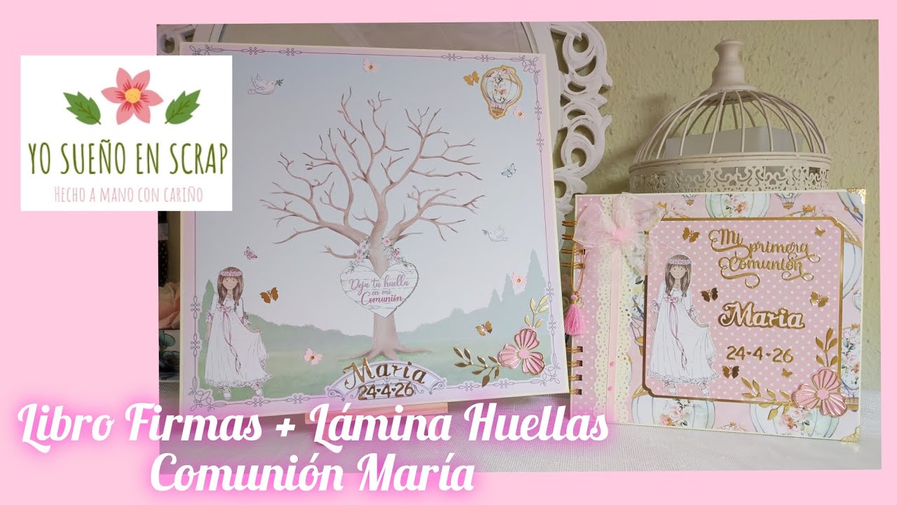 Libro Firmas + Lámina Huellas Comunión María 