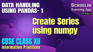 Creating Series in Pandas with Numpy Class 12 IP | Create Series from Numpy Class 12th IP