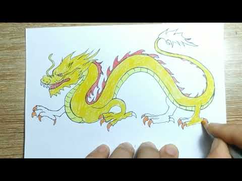 Cách vẽ một con rồng đơn giản/how to draw a Dragon