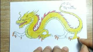 Cách vẽ một con rồng đơn giản/how to draw a Dragon