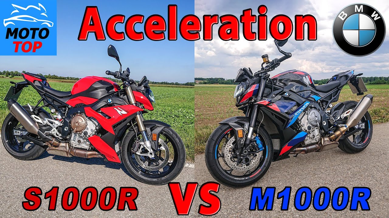 BMW S1000R vs M1000R - ACCELERATION Comparison - Gopro GPS measured