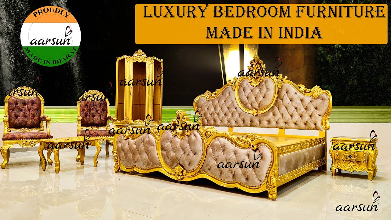 259 Luxury Bedroom Furniture Metallic Gold Art For Generations To Come Aarsun Art Of India Youtube