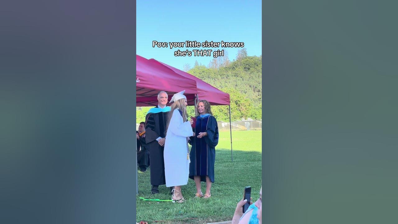 I can’t believe she did this at her GRADUATION 😳 #graduation #sister #graduate #family #waitforit