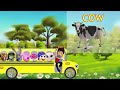 Learn Name Of Animals with Wheels on the Bus Go round and round | Cocomelon characters