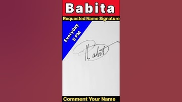BABITA NAME SIGNATURE DESIGN || LETTER B SIGNATURE STYLE || #ytshorts #trendingshorts #shortsfeed
