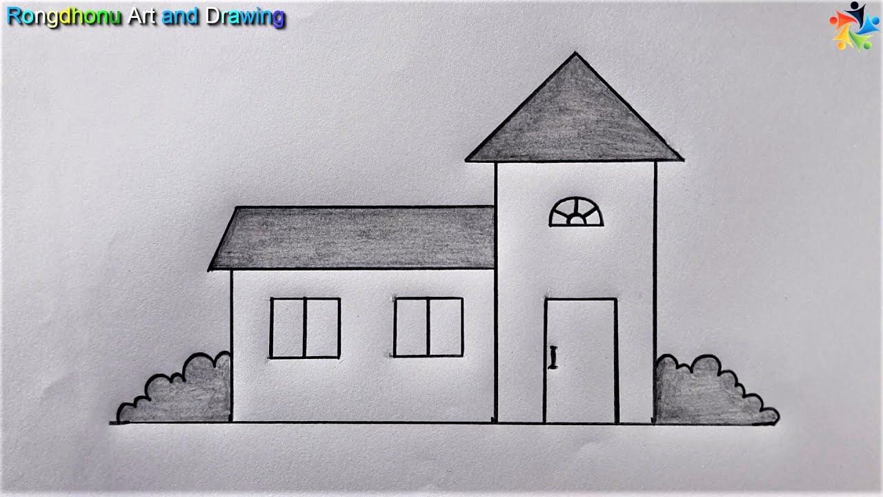 How to draw a House 💖 Ghar Drawing 💖 My Home YouTube