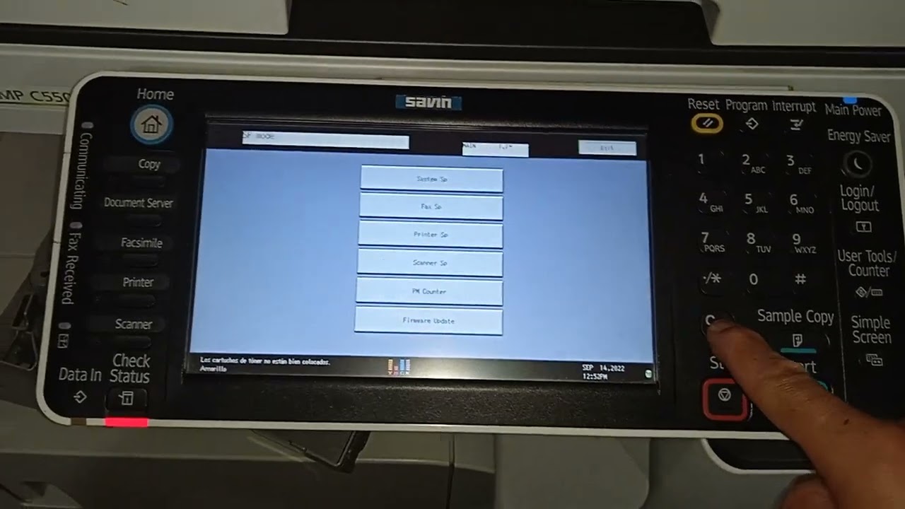 Reset error code Sc544/549 on RICOH equipment - YouTube