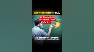 AIR 7 Timetable Out ⚠️⭐️ |  NV Sir  | Topper Timetable #nvsir #jee #jee2026 #shorts