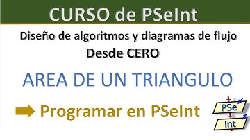 COMO CREAR un ALGORITMO para calcular el área de un triángulo y programar en PSeInt.