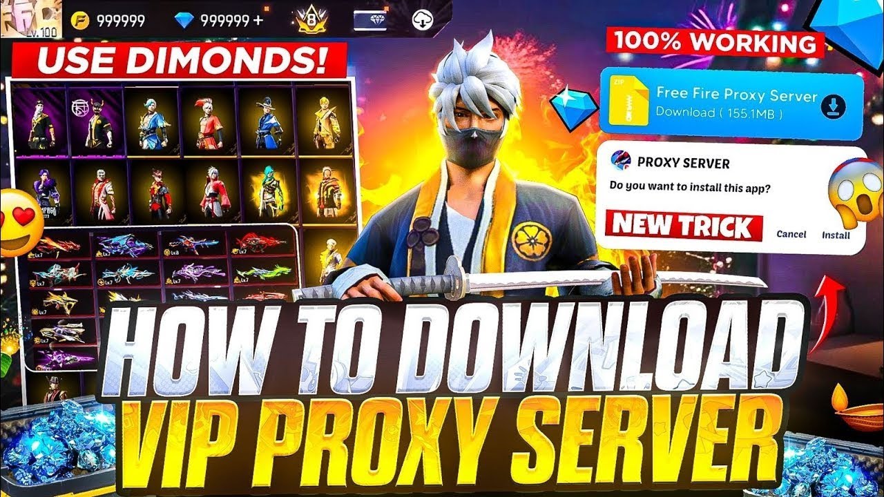 I USING THIS 😨PROXY SERVER  - HOW TO DOWNLOAD PROXY SERVER IN FREE FIRE 😨| free fire proxy server