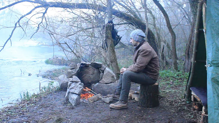 Bushcraft Camp, Catch and Cook, Overnight in a Tar...