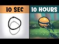 Animating a ball in 10 seconds vs 10 hours
