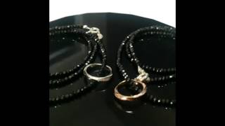 gps8737jbs25pairペアハワイアンジュエリー/ネックレス/ゴールド/プルメリア/スクロール/ホヌ/ブラックスピネル