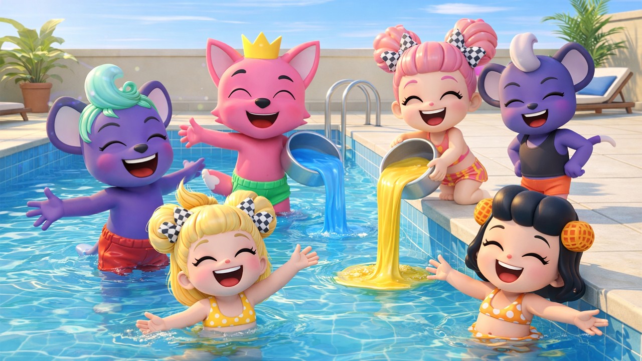 Pinkfong & Friends Summer Pool Fun ☀️🏊 | Happy Water Playtime | Funny Pinkfong Animation