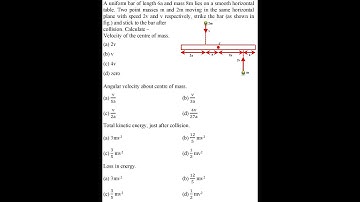 A uniform bar of length 6a and mass 8m lies on a smooth horizontal table. Two point