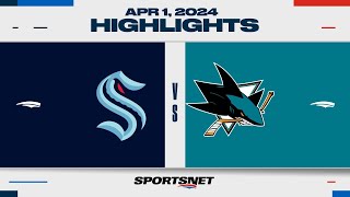 NHL Highlights | Kraken vs. Sharks - April 2, 2024