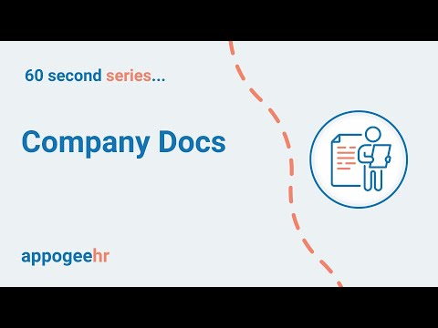 60 second series - company docs - video from Appogee HR