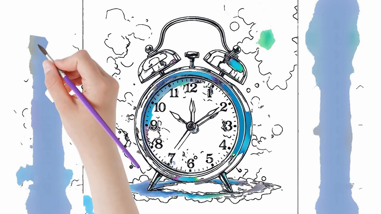 how to draw alarm clock easy 