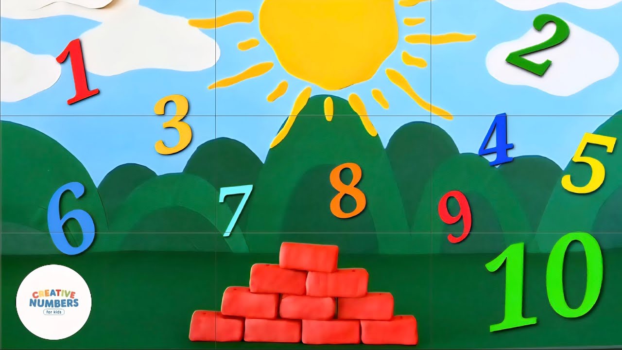 Counting to ten using mini bricks