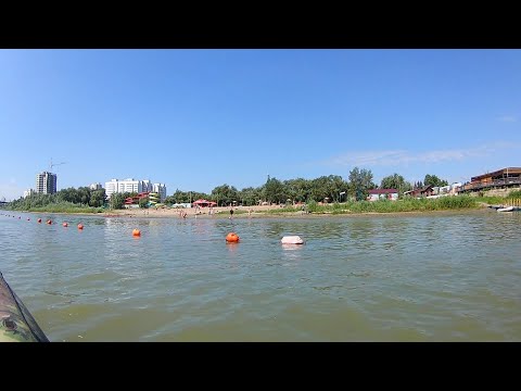 Пляж Кировского района  Обзор с воды  р. Иртыш г. Омск 10.07.2022 год №21