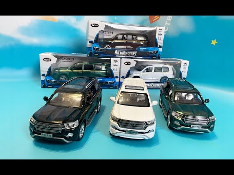 Машинка металева Toyota Land Cruiser "AutoExpert" Тойота джип зелений , звук, світло, інерц., відкр. двері, багаж, капот, 15*6*6, відео 1