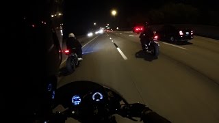 GSxr1000 vs Cbr1000+flybys!