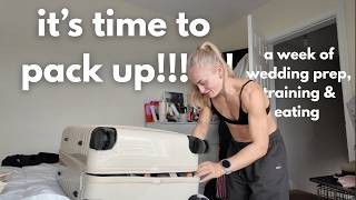 it's time to pack up!!! my running & lifting sessions, last week of the cut & it's wedding time