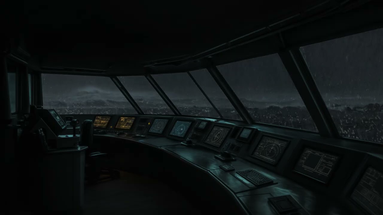Rain Sci-Fi Ambience for Focus & Sleep | Futuristic Cockpit Night Voyage Through Endless Storms
