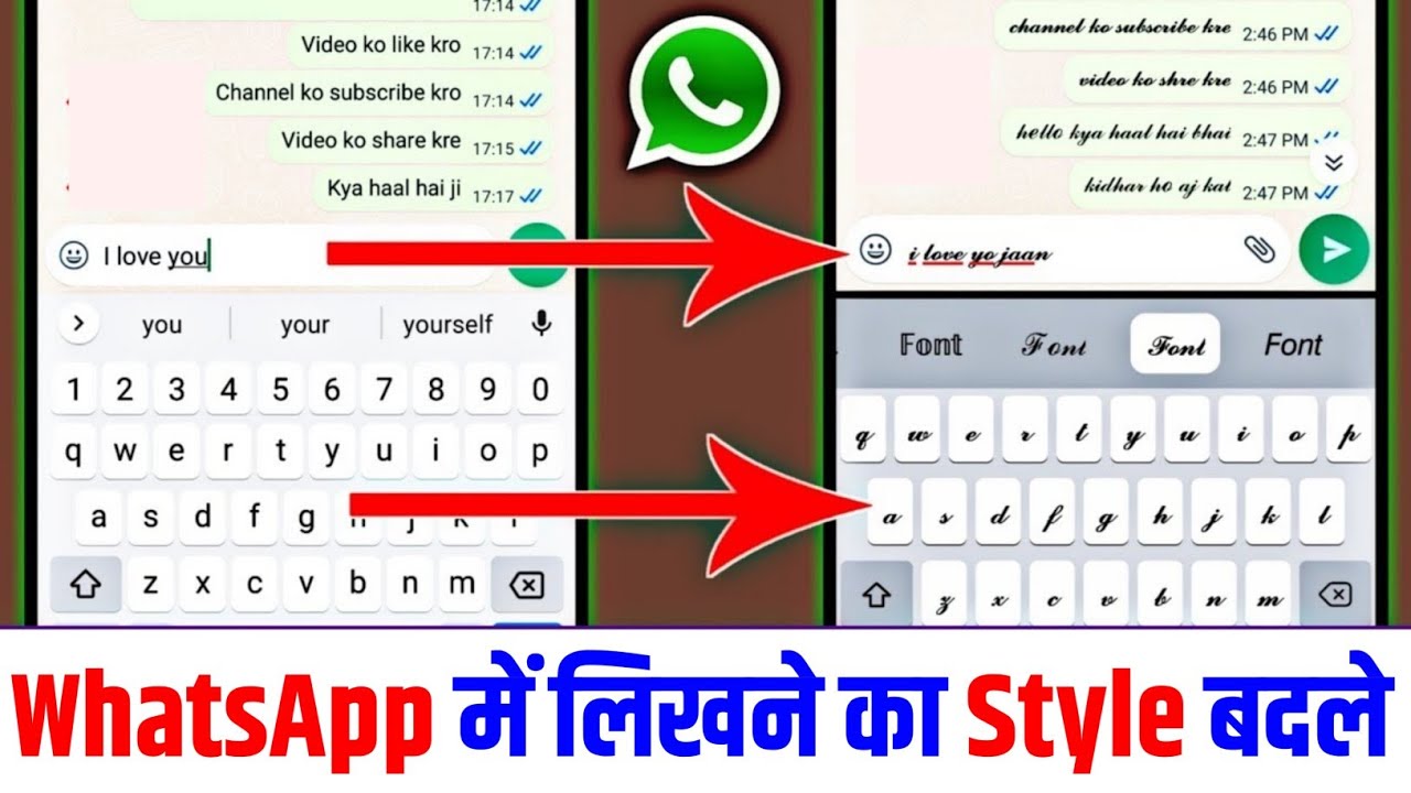 WhatsApp main likhane ka style Kaise change Kare / mobile ke keyboard