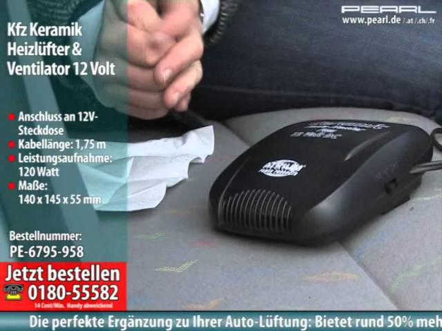 Kfz-Keramik-Heizlüfter & Scheibenenteiser mit 12-Volt-Anschluss