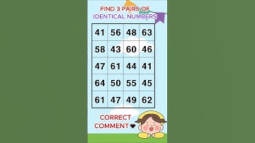 Find 3 pairs of identical numbers /Dementia Prevention Quizzes/Dementia Tests.221
