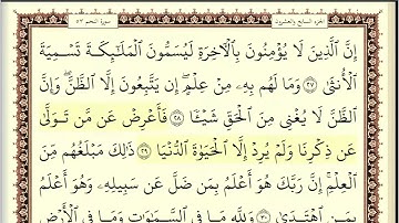 سورة النجم مكتوبة بصوت القارئ أيمن سويد