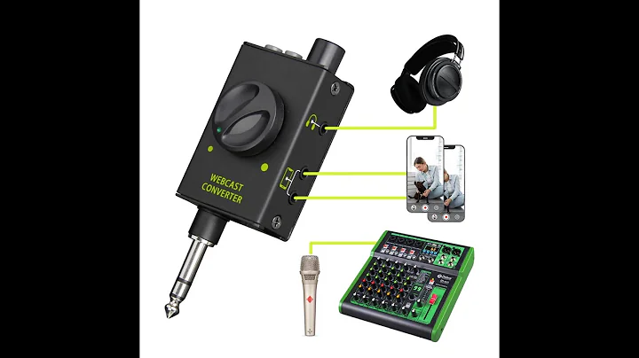 D Debra Audio FUNBOX that used to connect the mixer audio to the mobile phone for live broadcast.