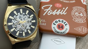 Fossil Everett Automatic Black Eco Leather Men’s Watch ME3208 (Unboxing) @UnboxWatches