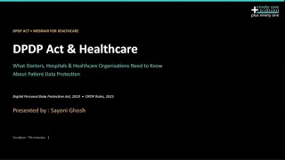 DPDP Act Webinar for Hospitals  05OCT26 | Plus91 Technologies 